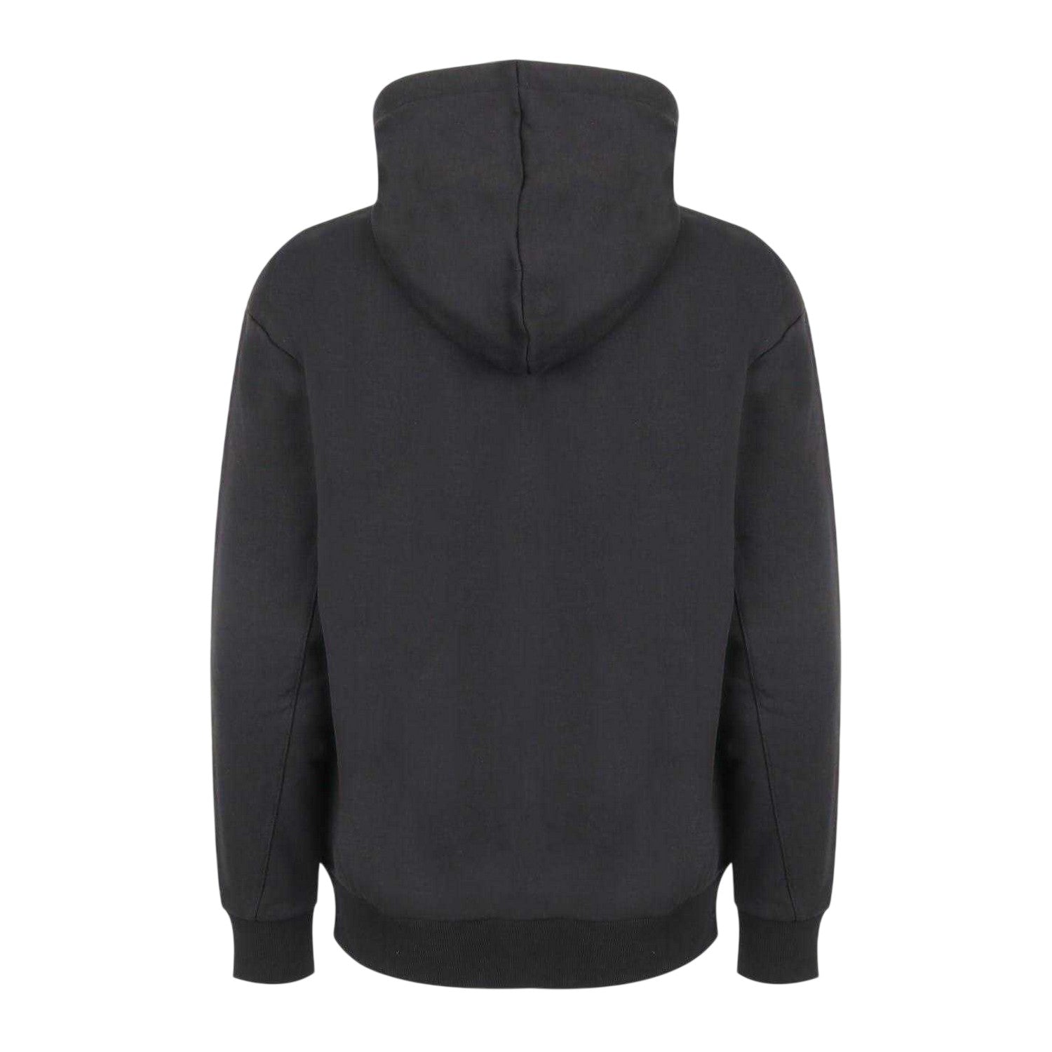 Black - Back - No Fear Mens Plain Full Zip Hoodie
