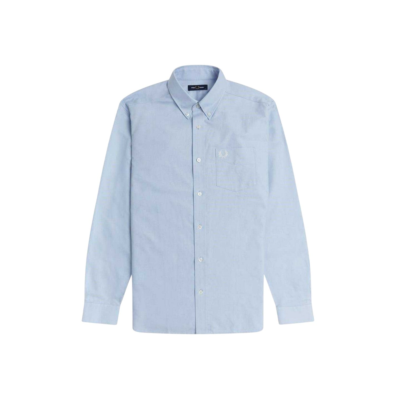 Light Smoke Blue - Front - Fred Perry Mens Embroidered Logo Shirt