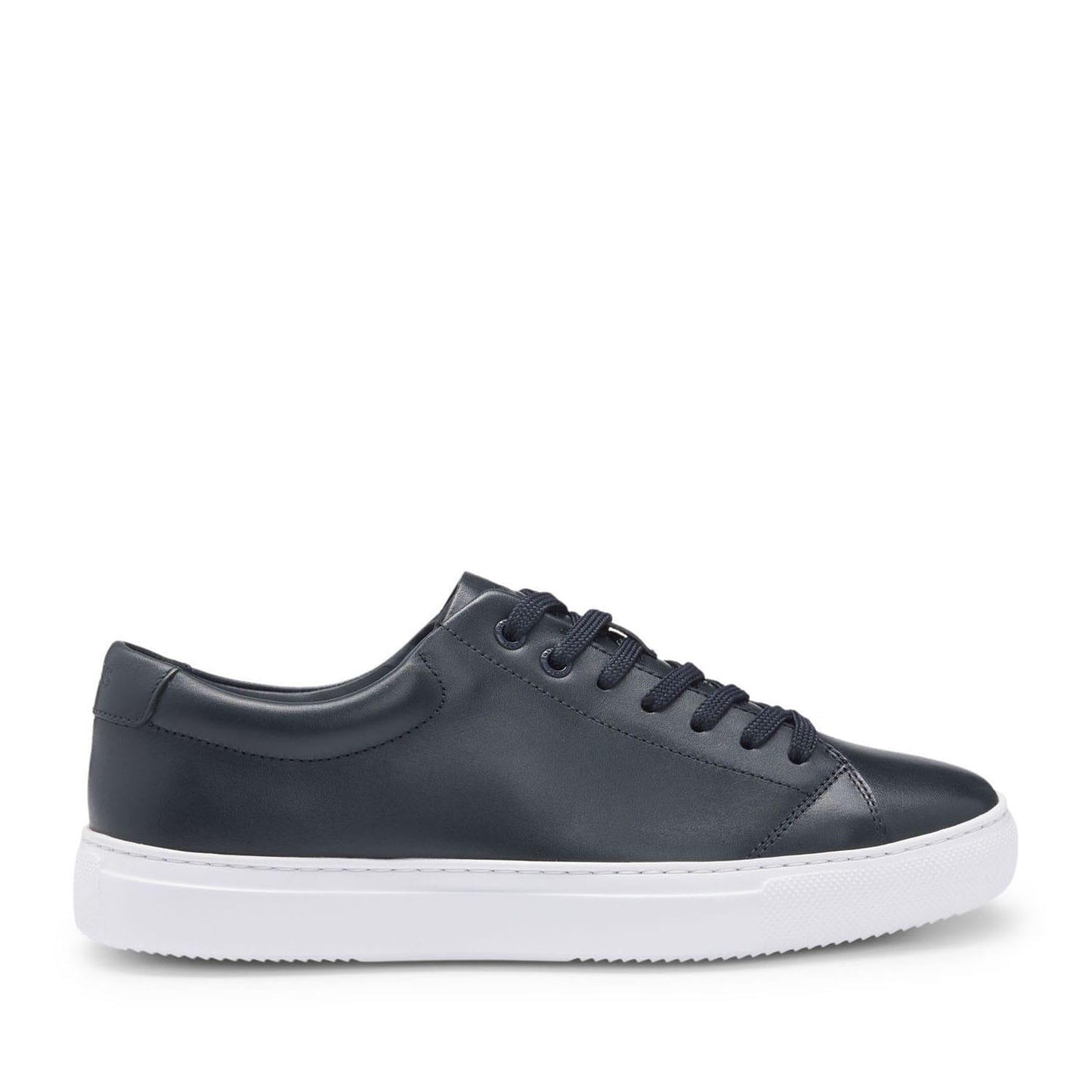 Dark Blue - Front - Boss Mens Enlight Leather Tennis Trainers