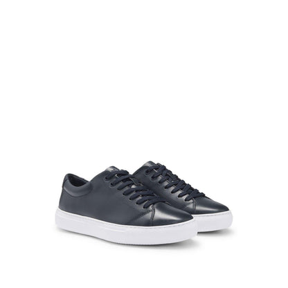 Dark Blue - Back - Boss Mens Enlight Leather Tennis Trainers