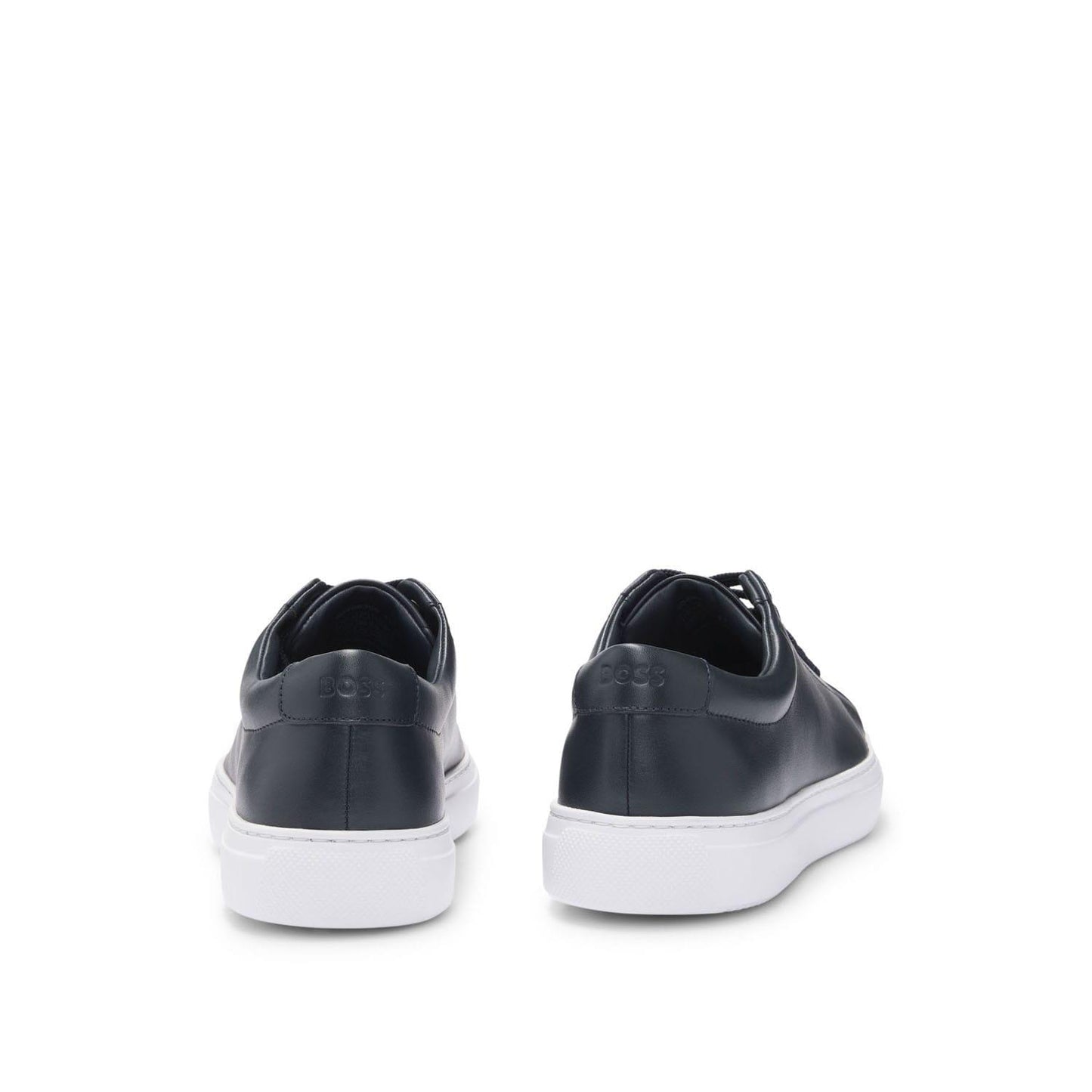 Dark Blue - Side - Boss Mens Enlight Leather Tennis Trainers