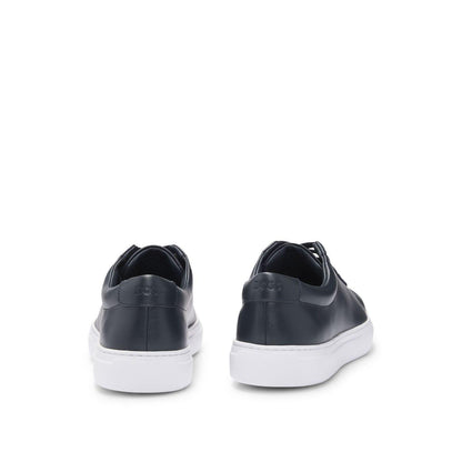 Dark Blue - Side - Boss Mens Enlight Leather Tennis Trainers
