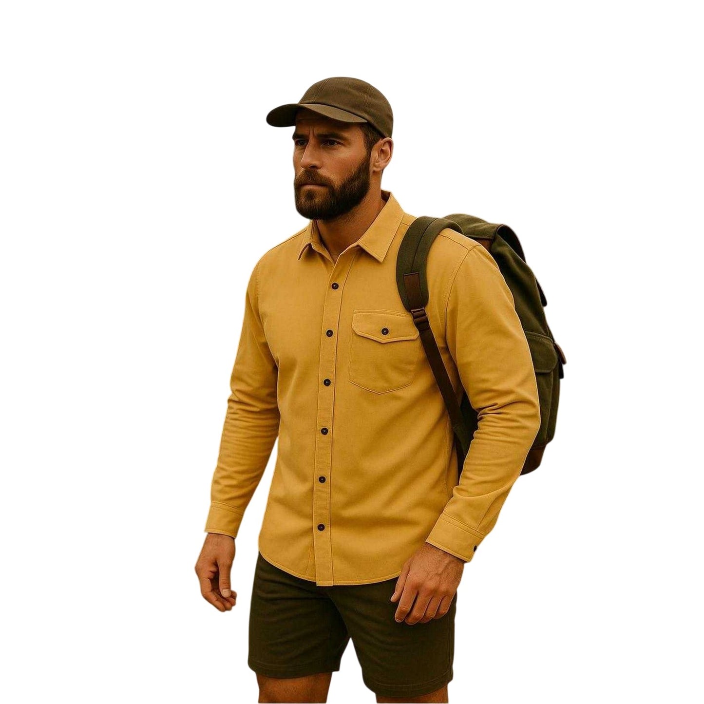 Yellow - Side - Roamers Mens Daisen Collared Shirt