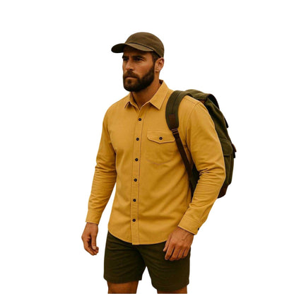 Yellow - Side - Roamers Mens Daisen Collared Shirt