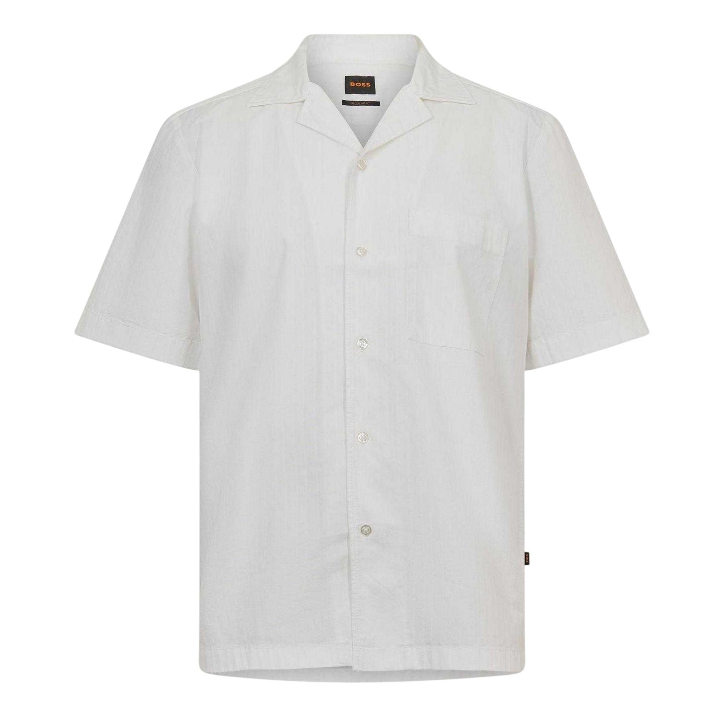 White - Front - Boss Mens Rayer Breathable Shirt