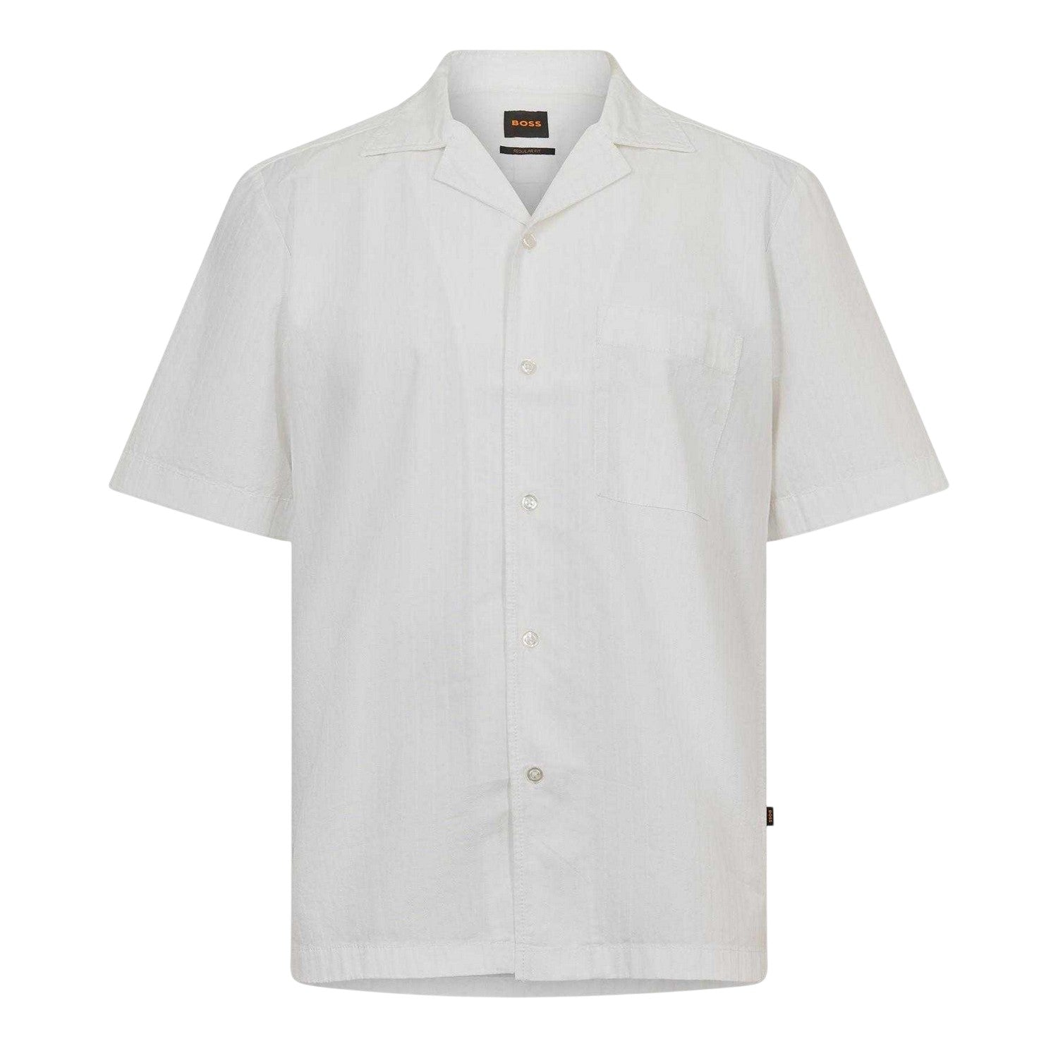 White - Front - Boss Mens Rayer Breathable Shirt