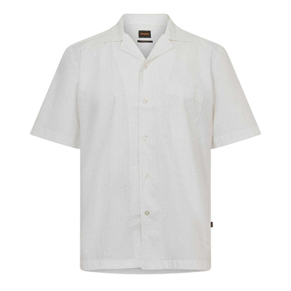 White - Front - Boss Mens Rayer Breathable Shirt