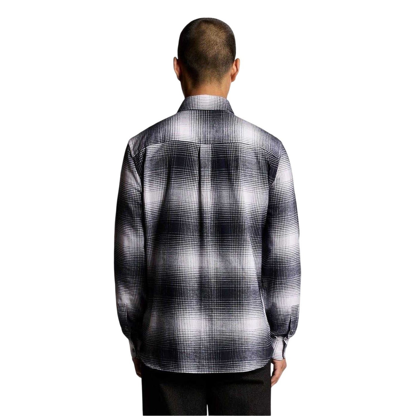 Night Sky-White - Back - Lyle & Scott Mens Flannel Shirt