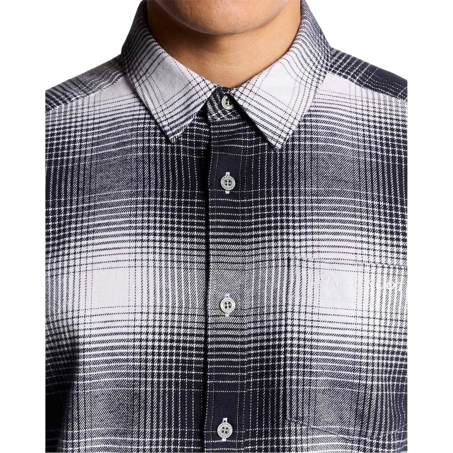 Night Sky-White - Side - Lyle & Scott Mens Flannel Shirt