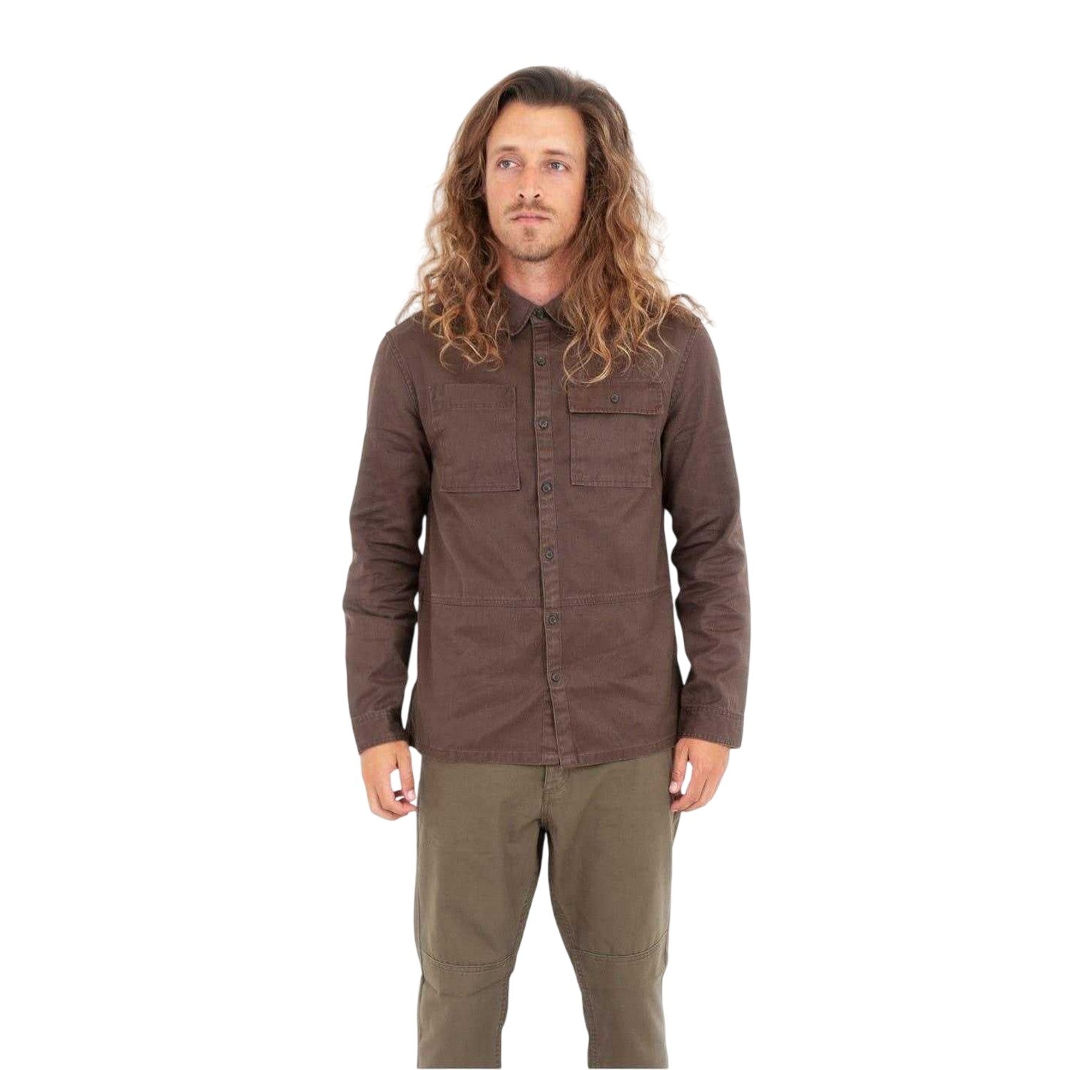 Chocolate - Side - Roamers Mens Long-Sleeved Shirt