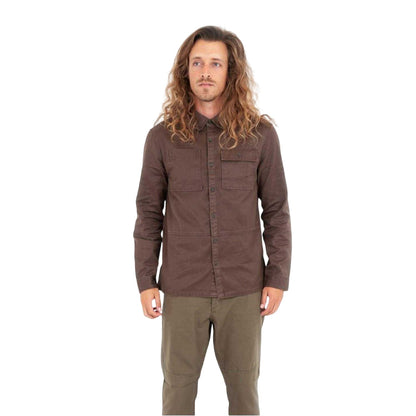 Chocolate - Side - Roamers Mens Long-Sleeved Shirt