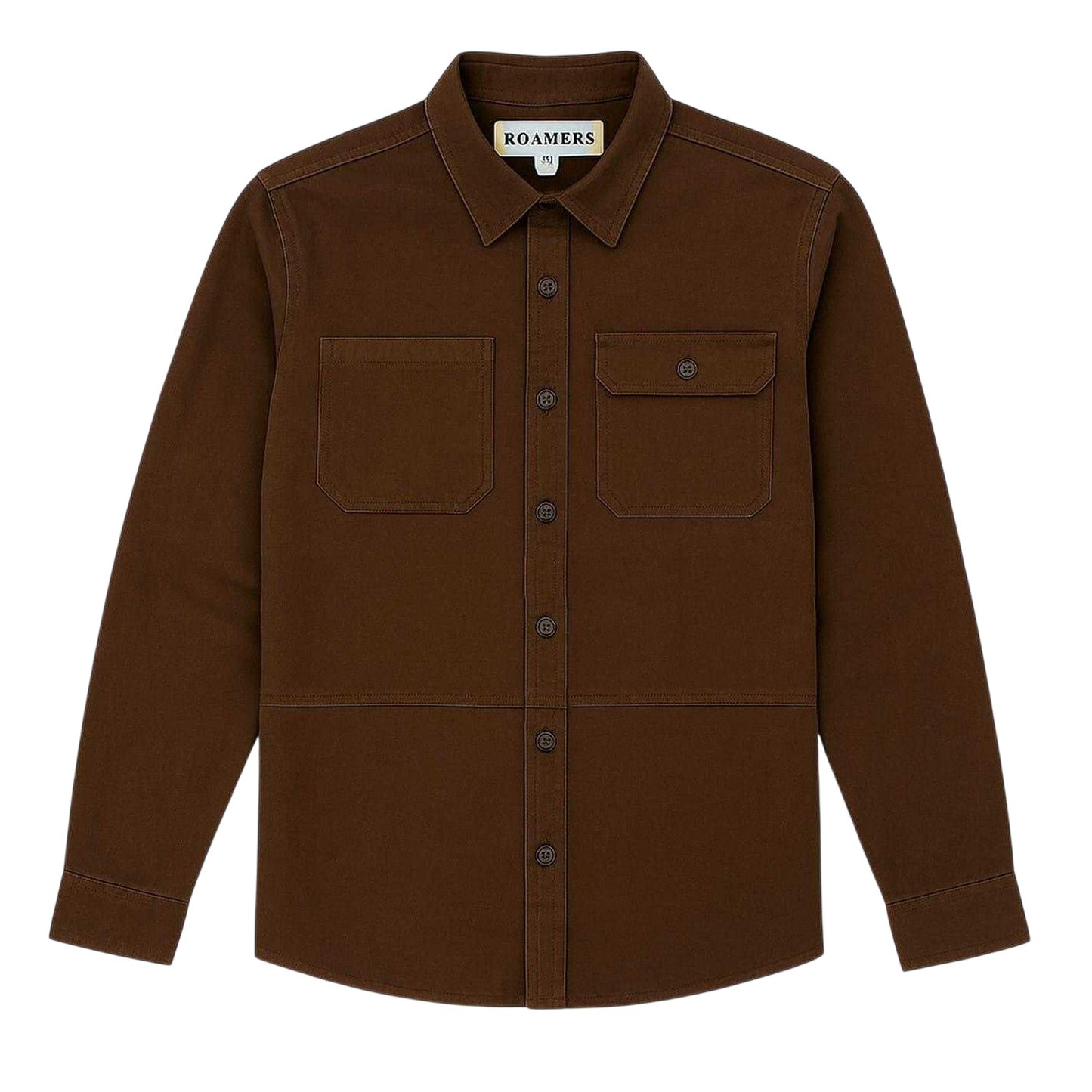 Chocolate - Front - Roamers Mens Long-Sleeved Shirt