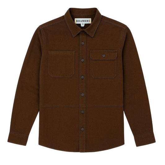 Chocolate - Front - Roamers Mens Long-Sleeved Shirt