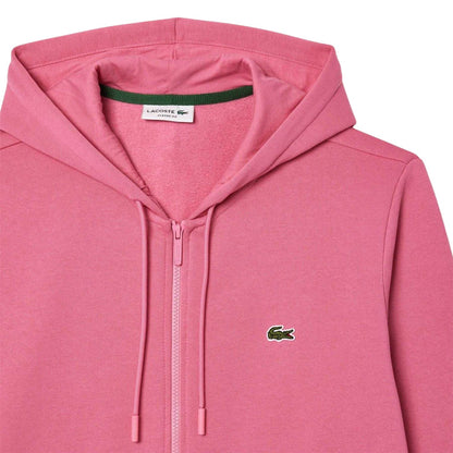 Pink - Side - Lacoste Mens Knitted Full Zip Hoodie