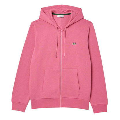 Pink - Front - Lacoste Mens Knitted Full Zip Hoodie