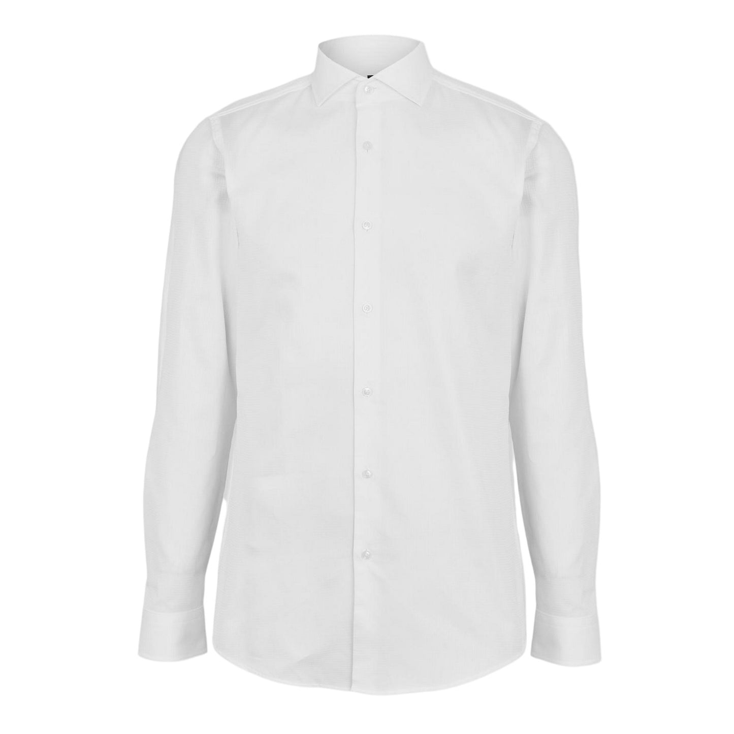 White - Front - Boss Mens Oxford Spread Collar Long-Sleeved Shirt