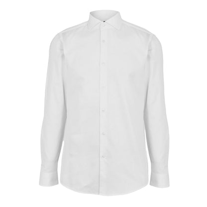 White - Front - Boss Mens Oxford Spread Collar Long-Sleeved Shirt