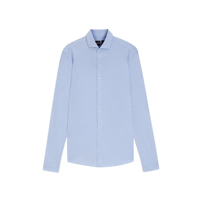 Blue - Front - Boss Mens Oxford Spread Collar Long-Sleeved Formal Shirt