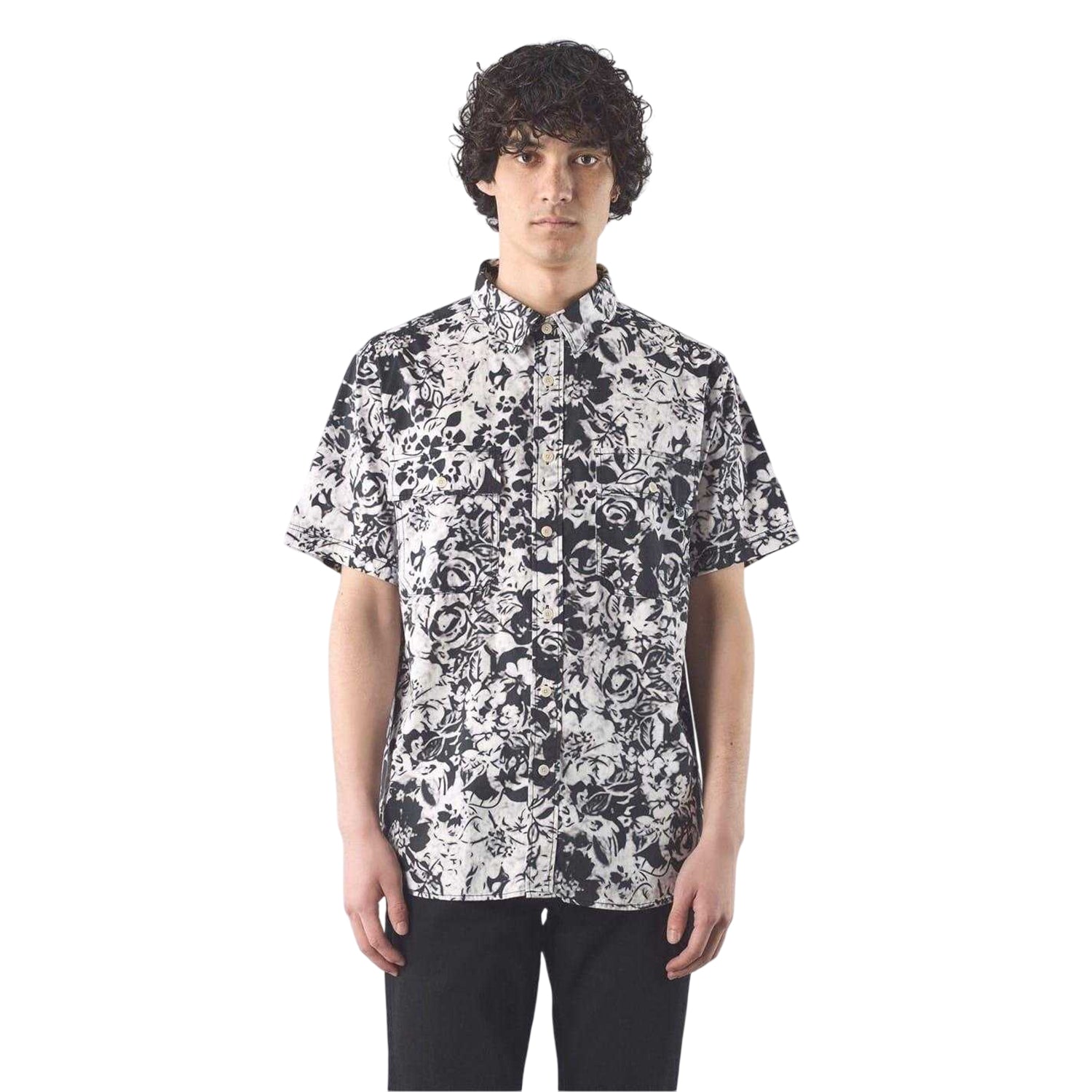 Black-White - Side - Pretty Green Mens Molineux Regular Short-Sleeved Shirt