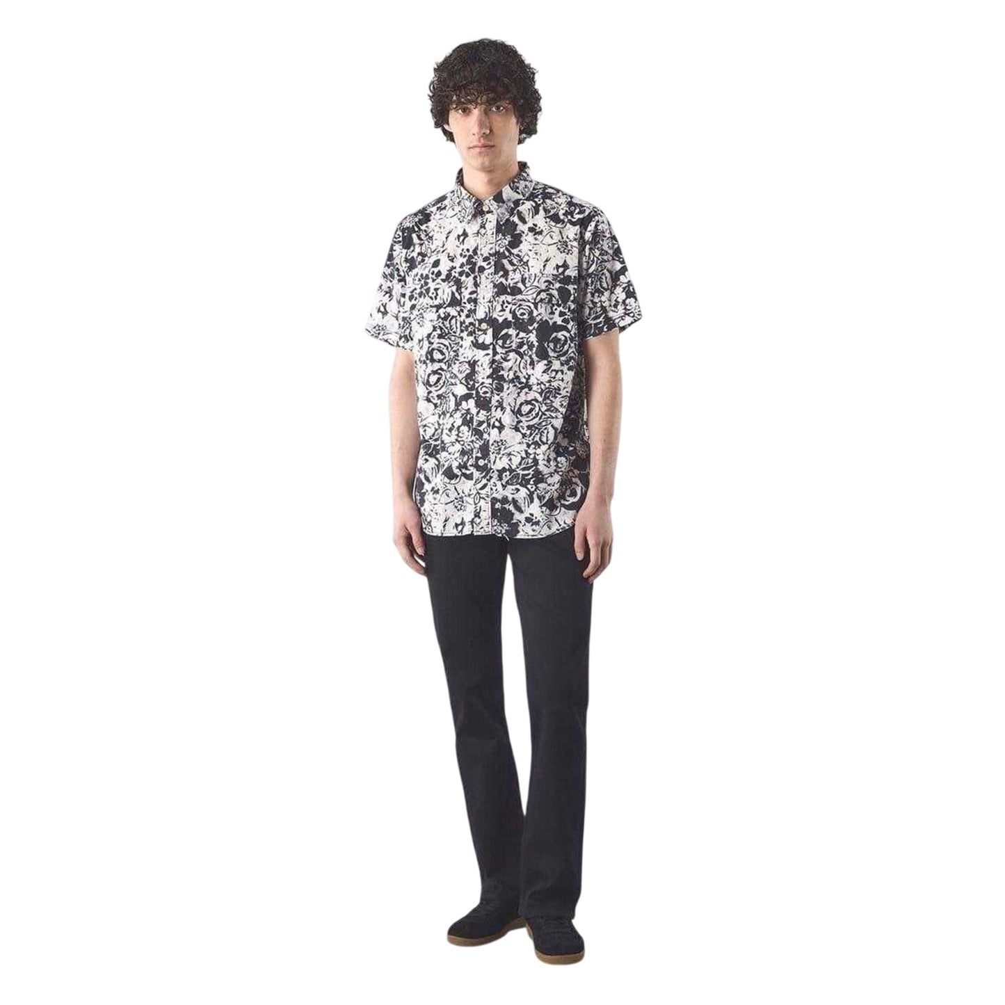 Black-White - Lifestyle - Pretty Green Mens Molineux Regular Short-Sleeved Shirt