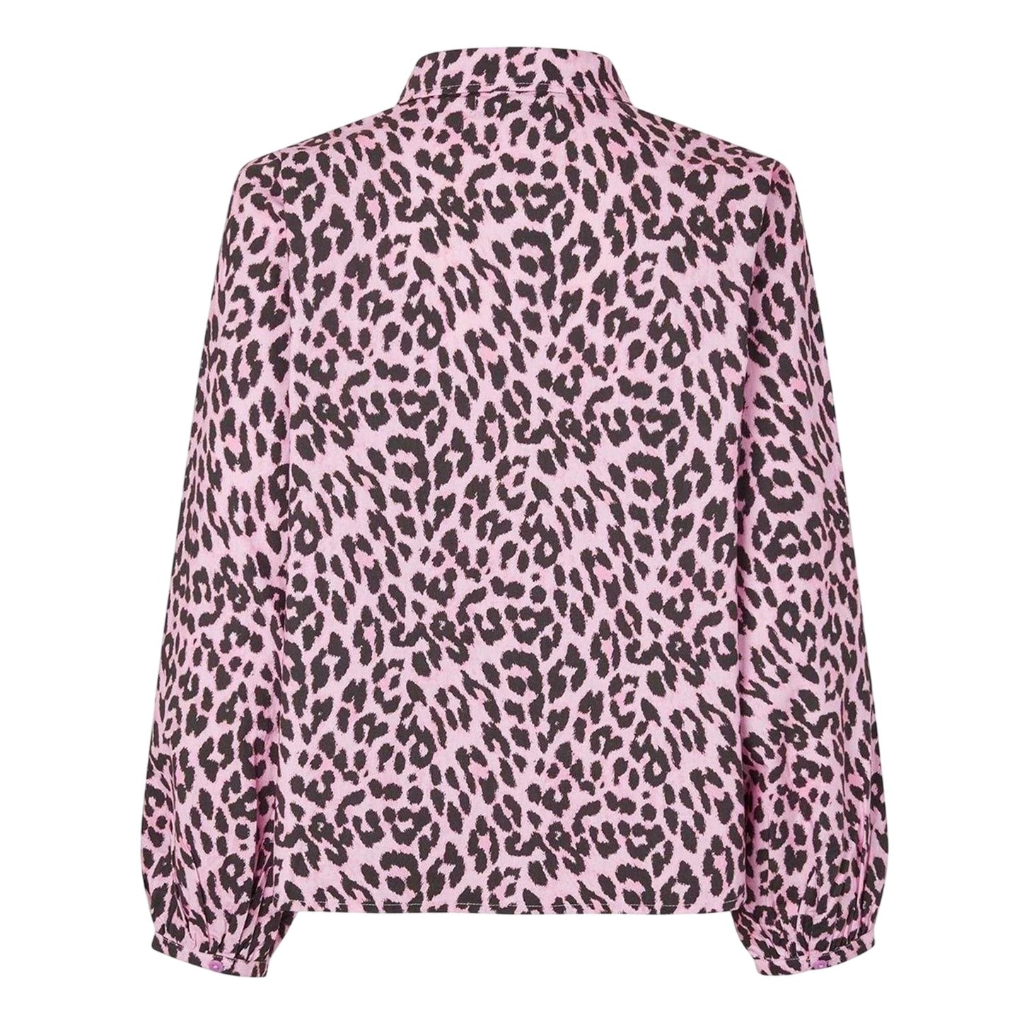 Light Pink - Back - Lollys Laundry Womens-Ladies Ellie Leopard Tie Neck Shirt