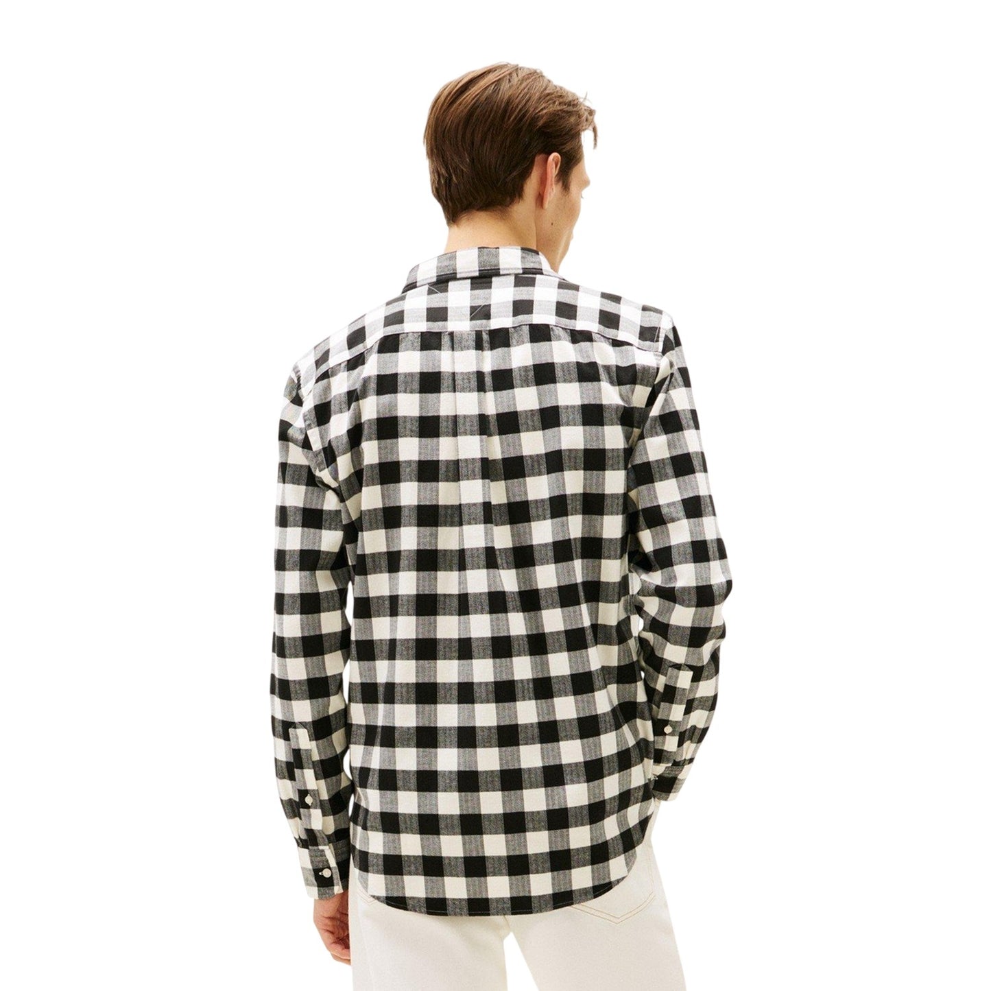 Black-White - Back - Tommy Hilfiger Mens Buffalo Check Long-Sleeved Shirt