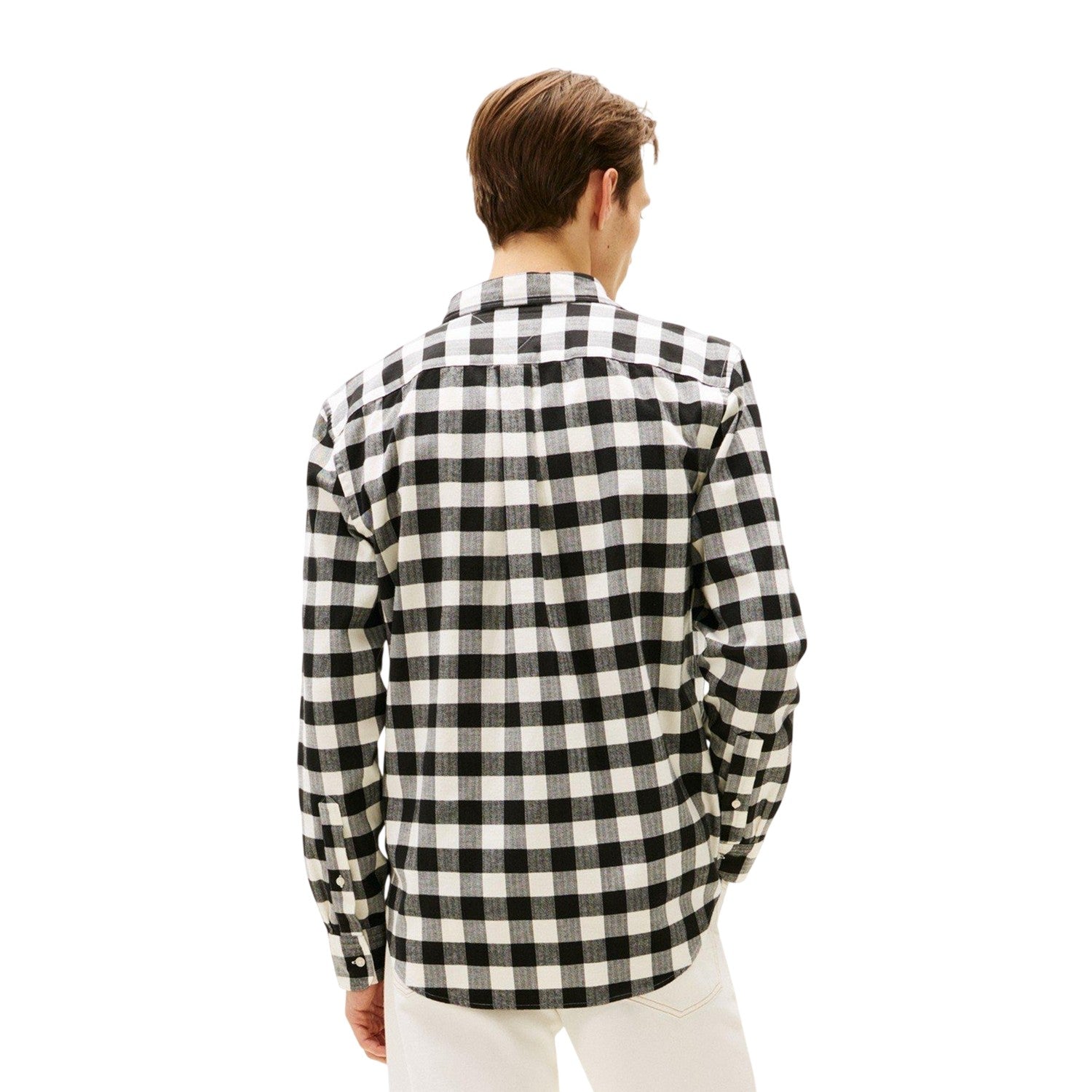 Black-White - Back - Tommy Hilfiger Mens Buffalo Check Long-Sleeved Shirt