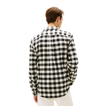 Black-White - Back - Tommy Hilfiger Mens Buffalo Check Long-Sleeved Shirt