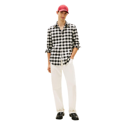 Black-White - Side - Tommy Hilfiger Mens Buffalo Check Long-Sleeved Shirt