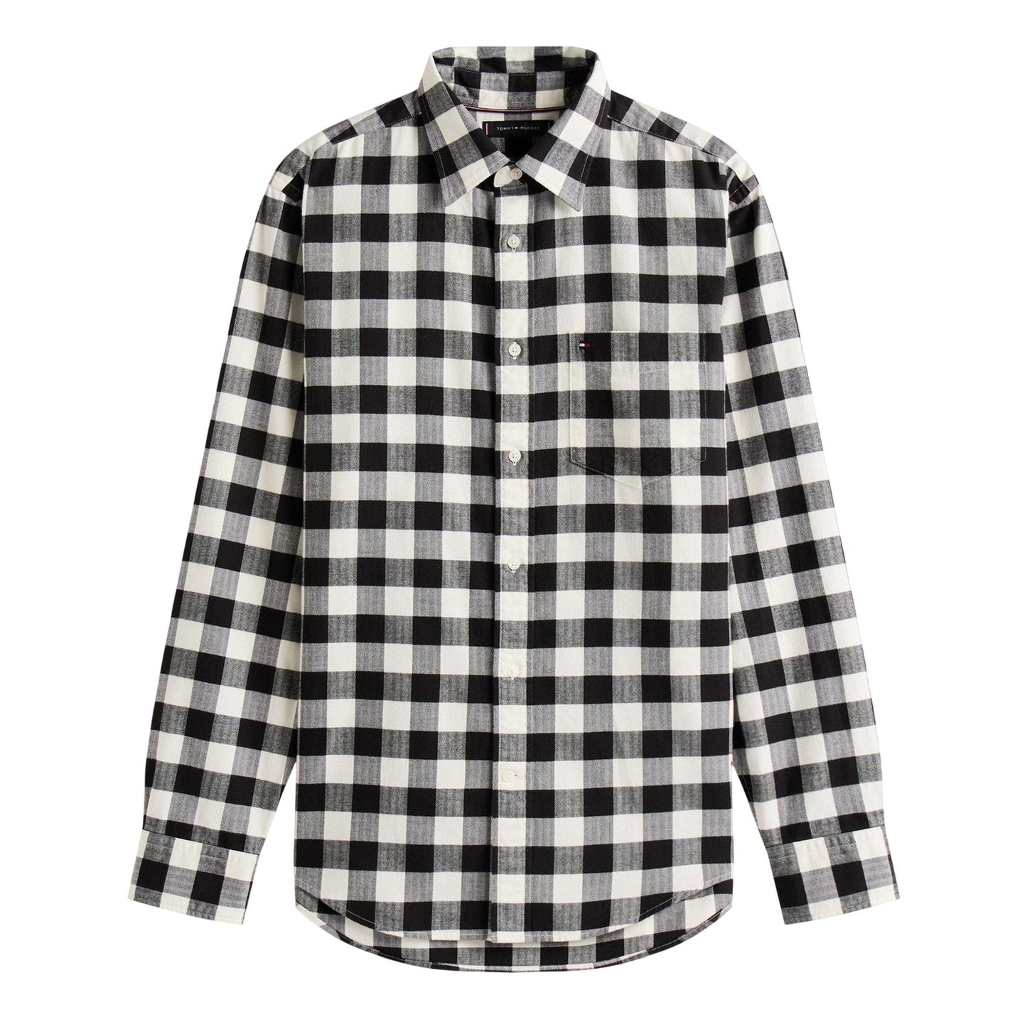 Black-White - Front - Tommy Hilfiger Mens Buffalo Check Long-Sleeved Shirt