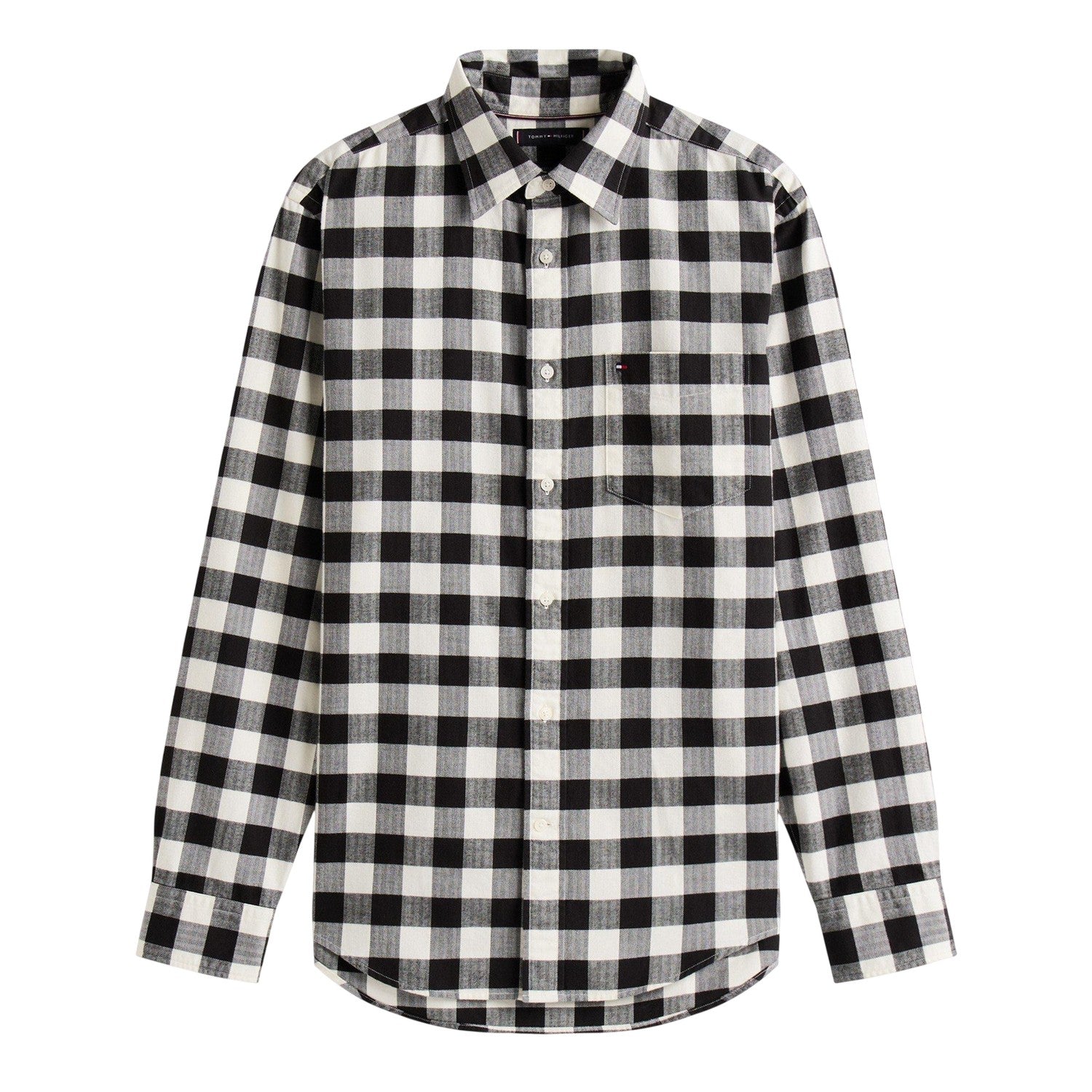 Black-White - Front - Tommy Hilfiger Mens Buffalo Check Long-Sleeved Shirt