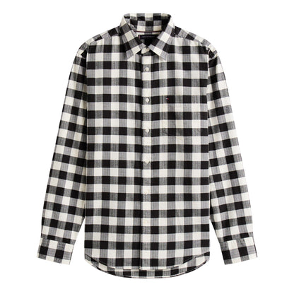 Black-White - Front - Tommy Hilfiger Mens Buffalo Check Long-Sleeved Shirt