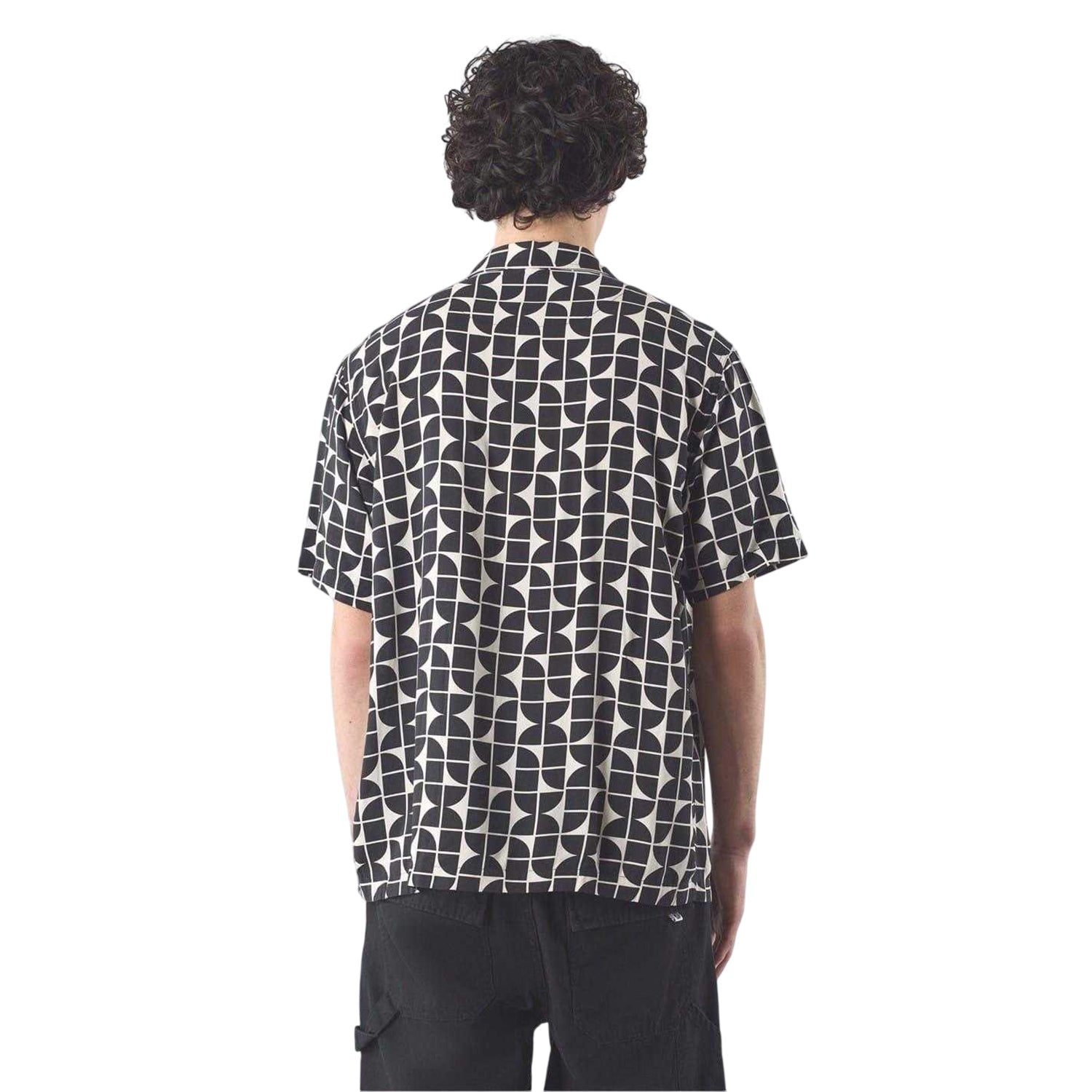 Black - Back - Pretty Green Mens Bauhaus Regular Short-Sleeved Shirt