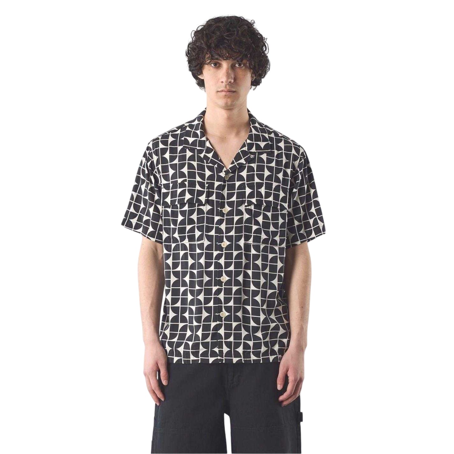 Black - Lifestyle - Pretty Green Mens Bauhaus Regular Short-Sleeved Shirt