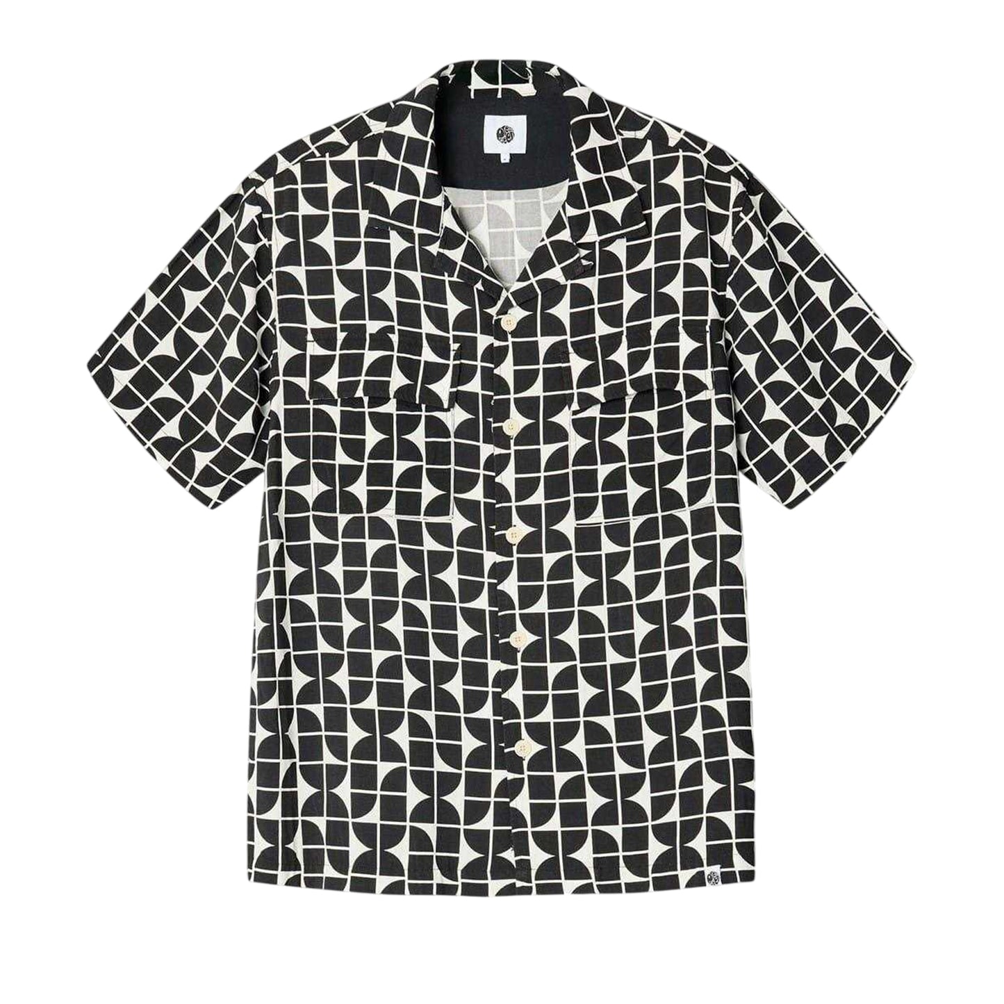Black - Front - Pretty Green Mens Bauhaus Regular Short-Sleeved Shirt