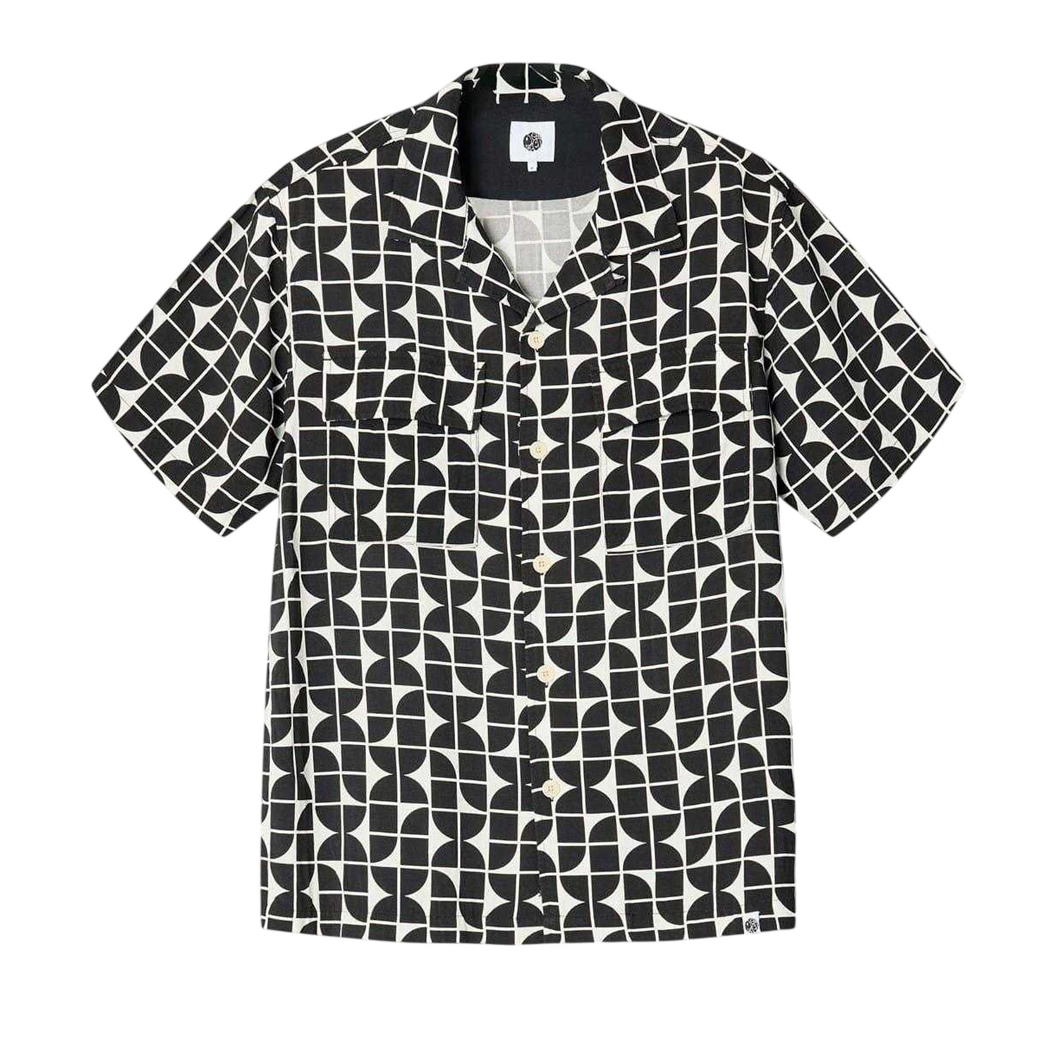 Black - Front - Pretty Green Mens Bauhaus Regular Short-Sleeved Shirt