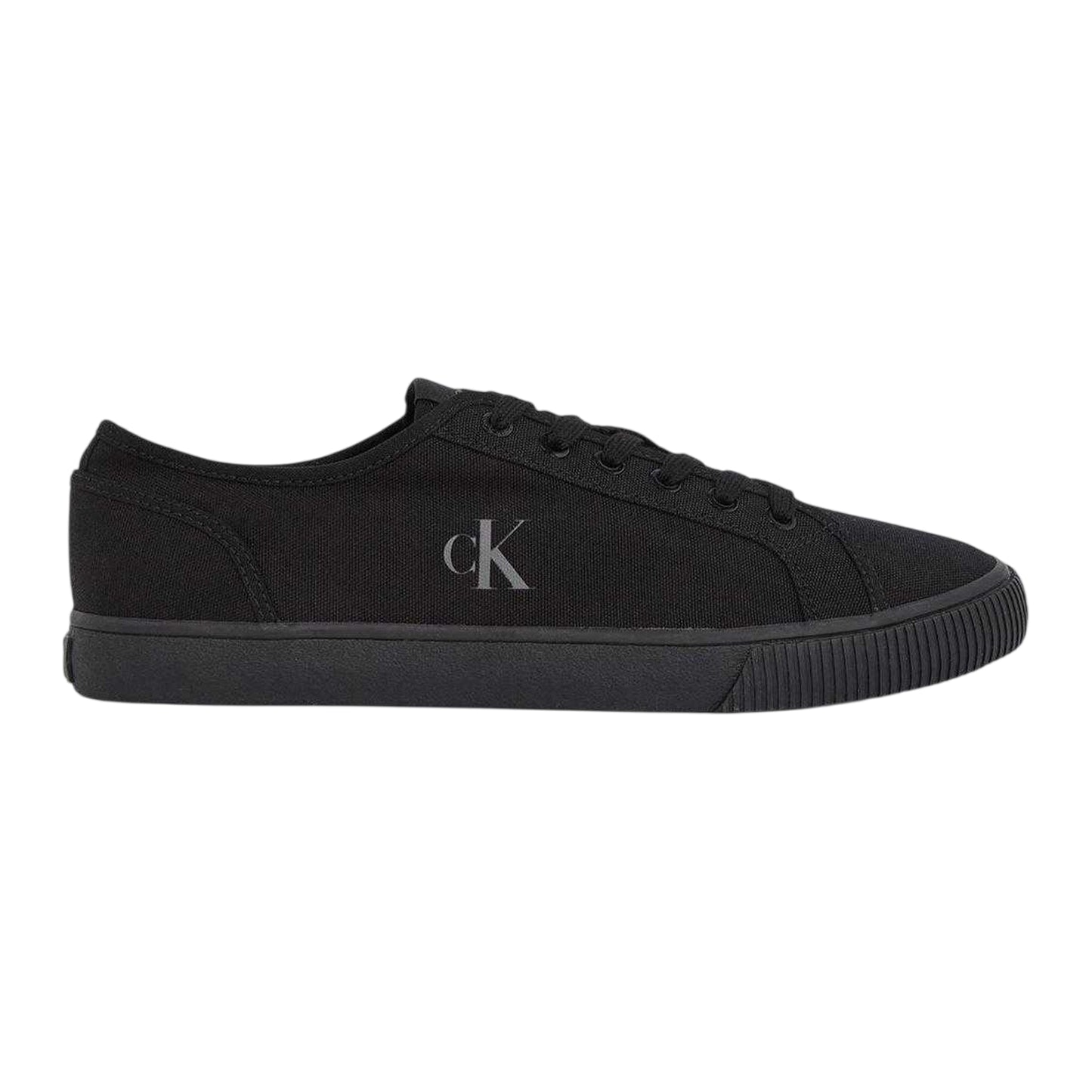 Triple Black - Side - Calvin Klein Mens Classic Canvas Trainers