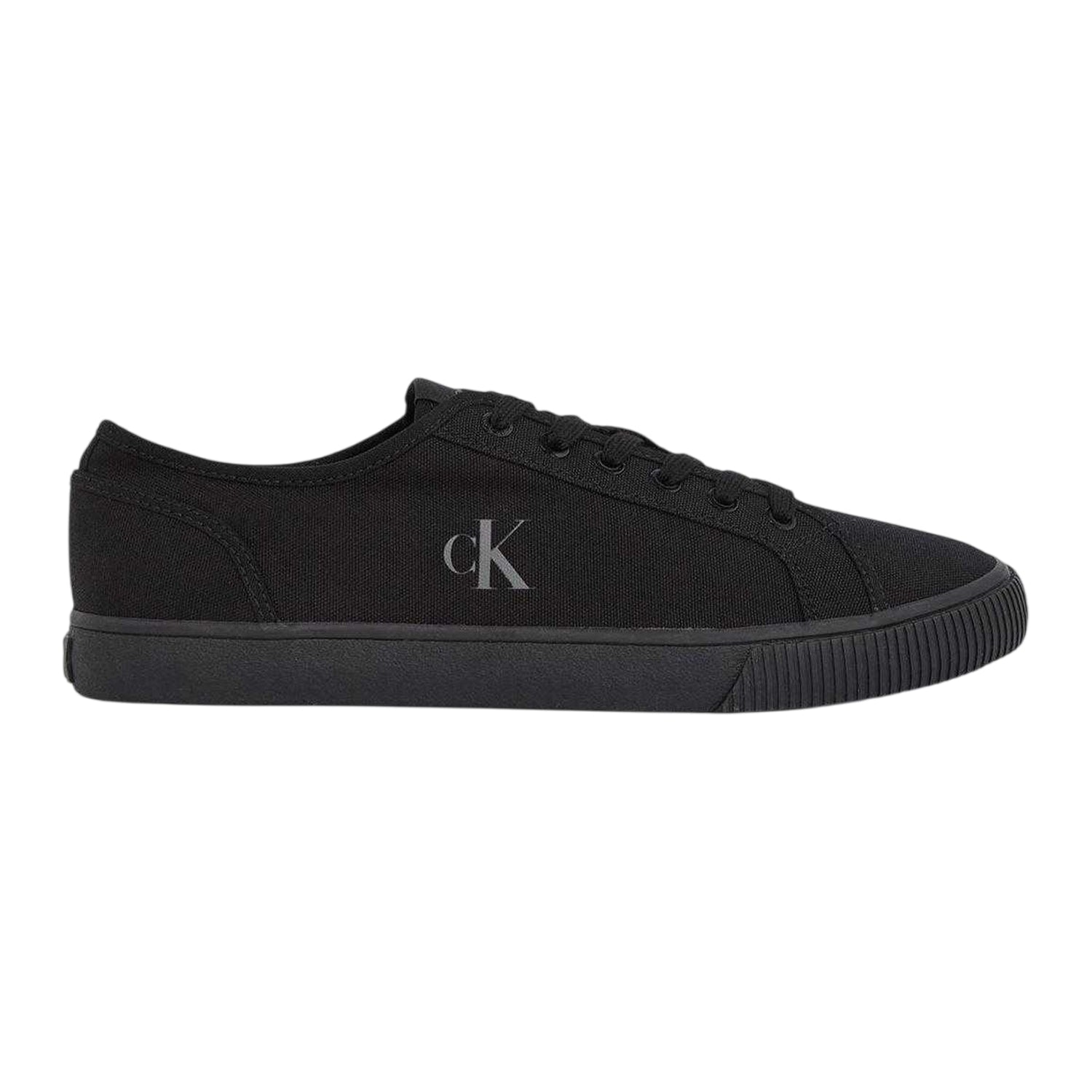 Triple Black - Side - Calvin Klein Mens Classic Canvas Trainers
