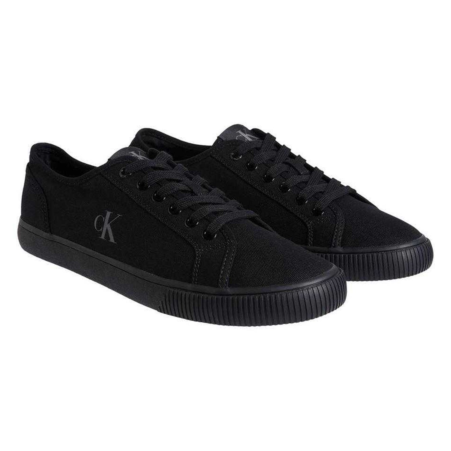 Triple Black - Front - Calvin Klein Mens Classic Canvas Trainers