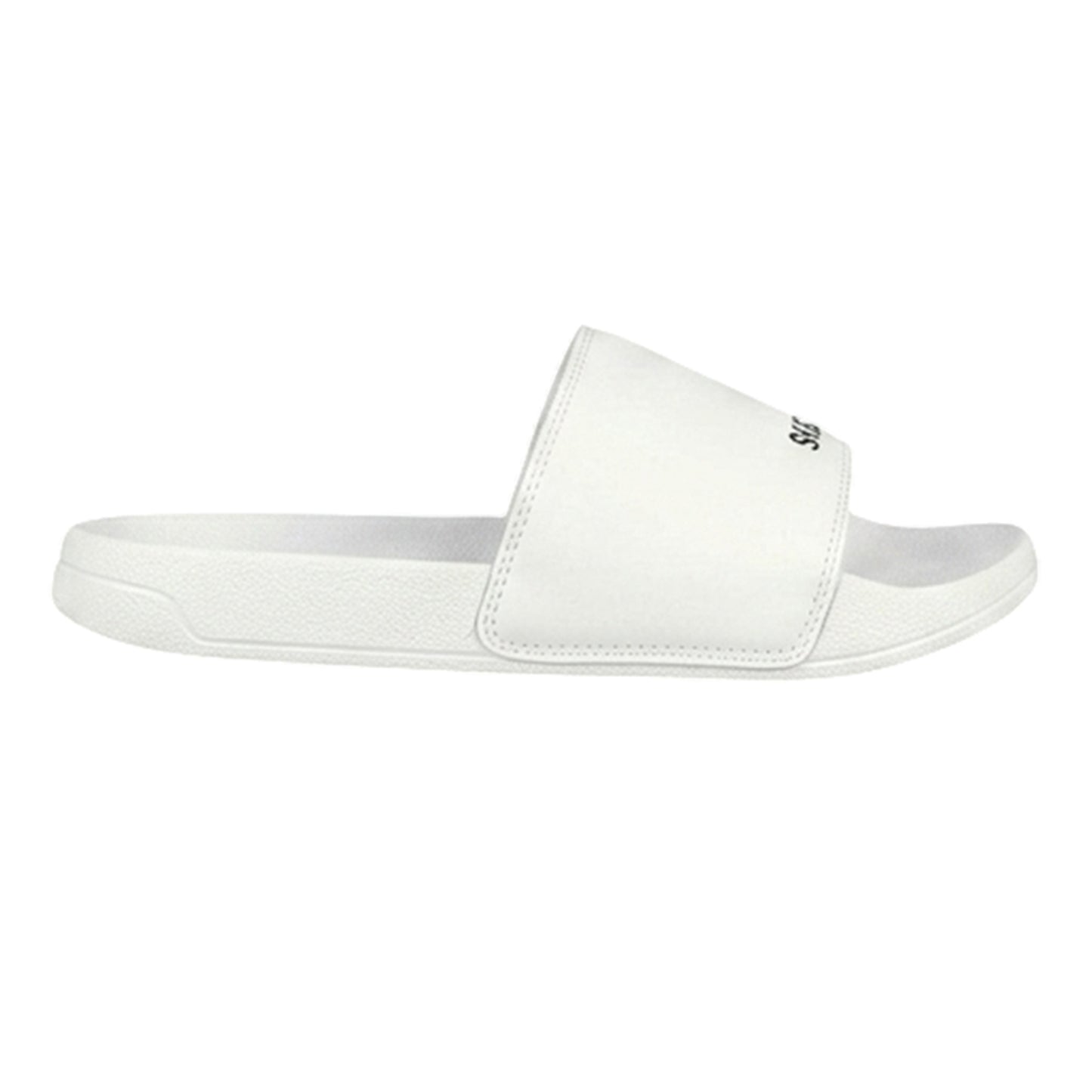 White-Black - Side - Skechers Mens Sidelines 2 Lightweight Sliders