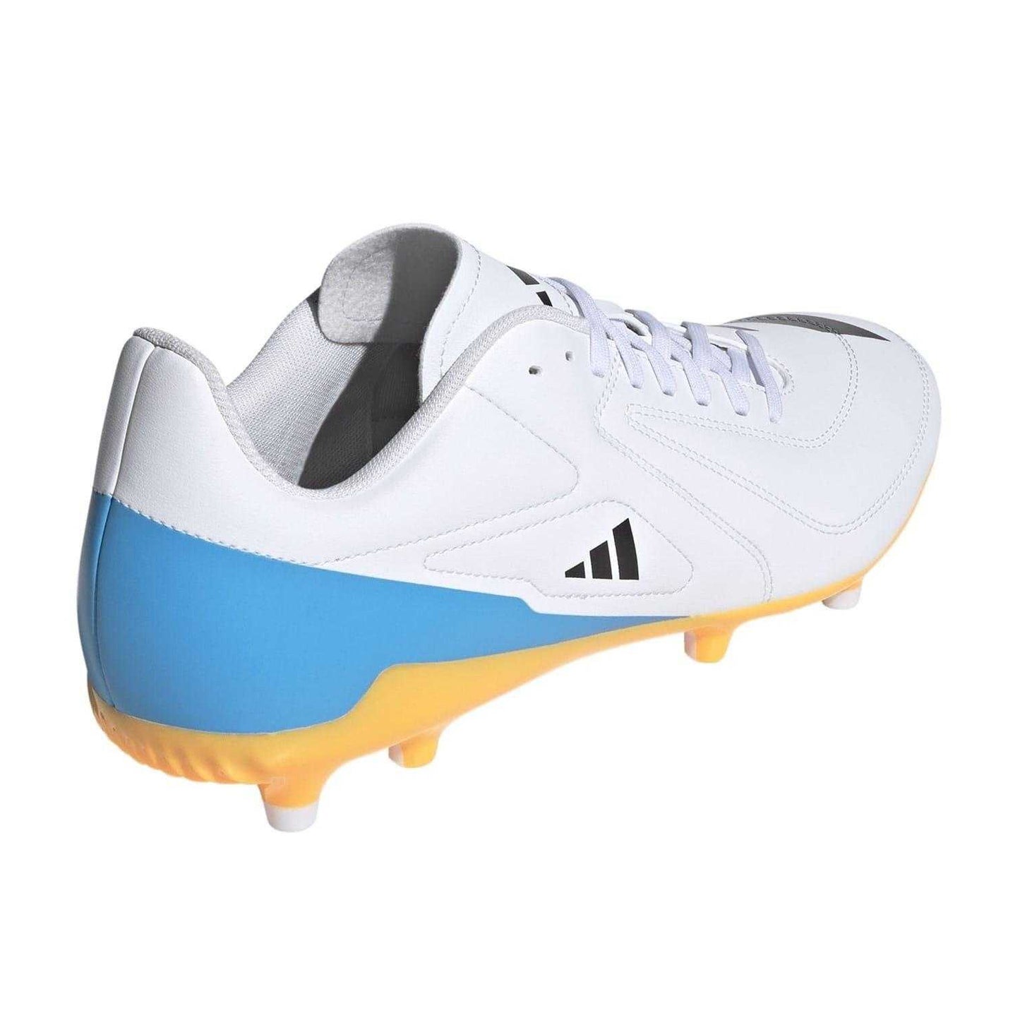 White-Black - Back - Adidas Mens Synthetic Firm Ground Rugby Boots