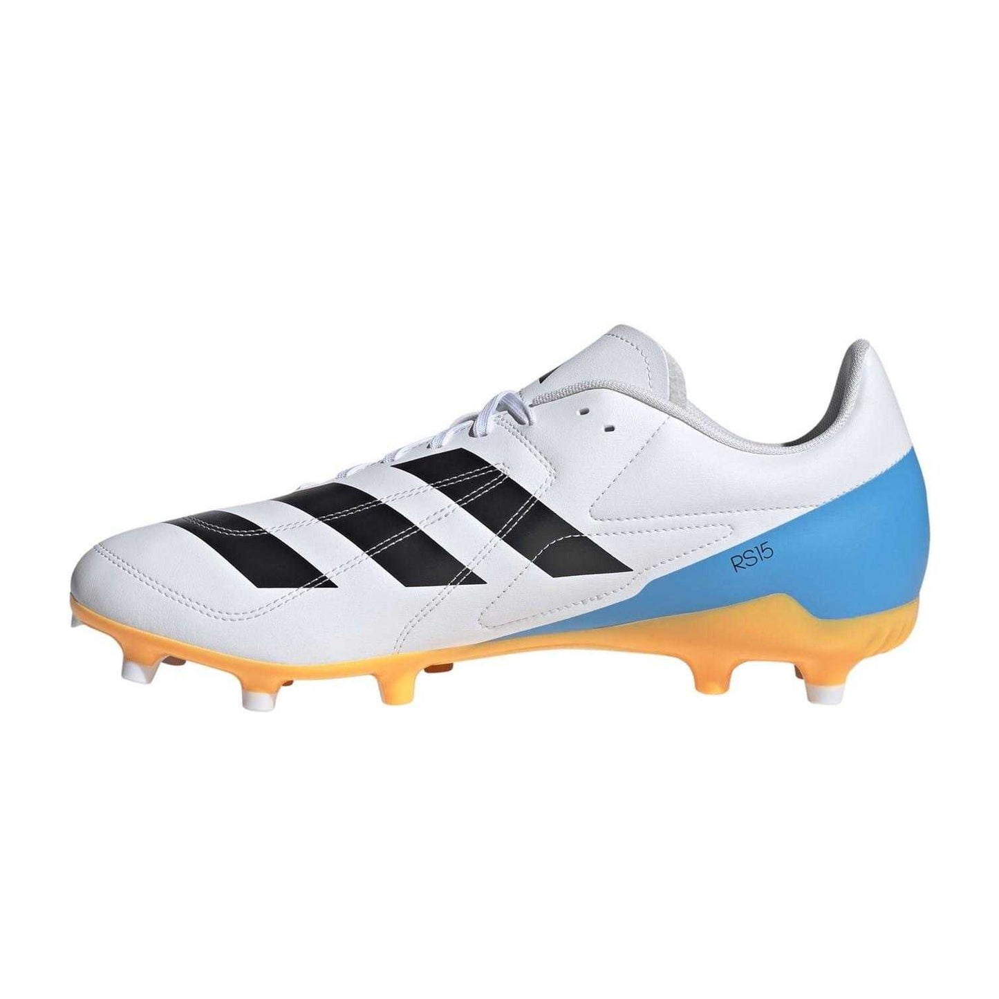 White-Black - Side - Adidas Mens Synthetic Firm Ground Rugby Boots