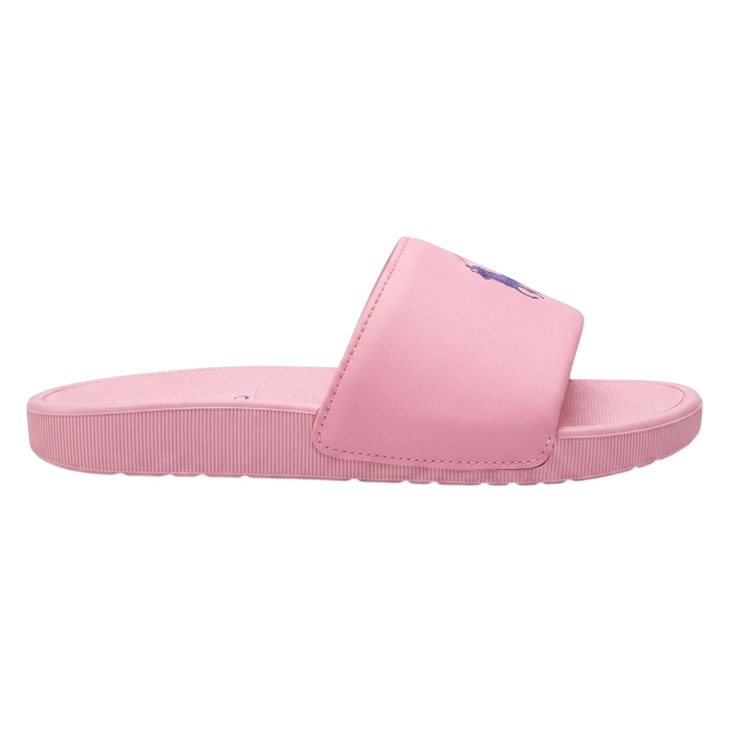 Pink-Blue - Side - Ralph Lauren Childrens-Kids Polo Logo Flatform Slides