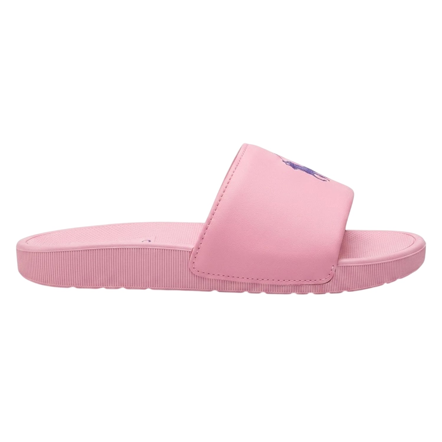 Pink-Blue - Side - Ralph Lauren Childrens-Kids Polo Logo Flatform Slides