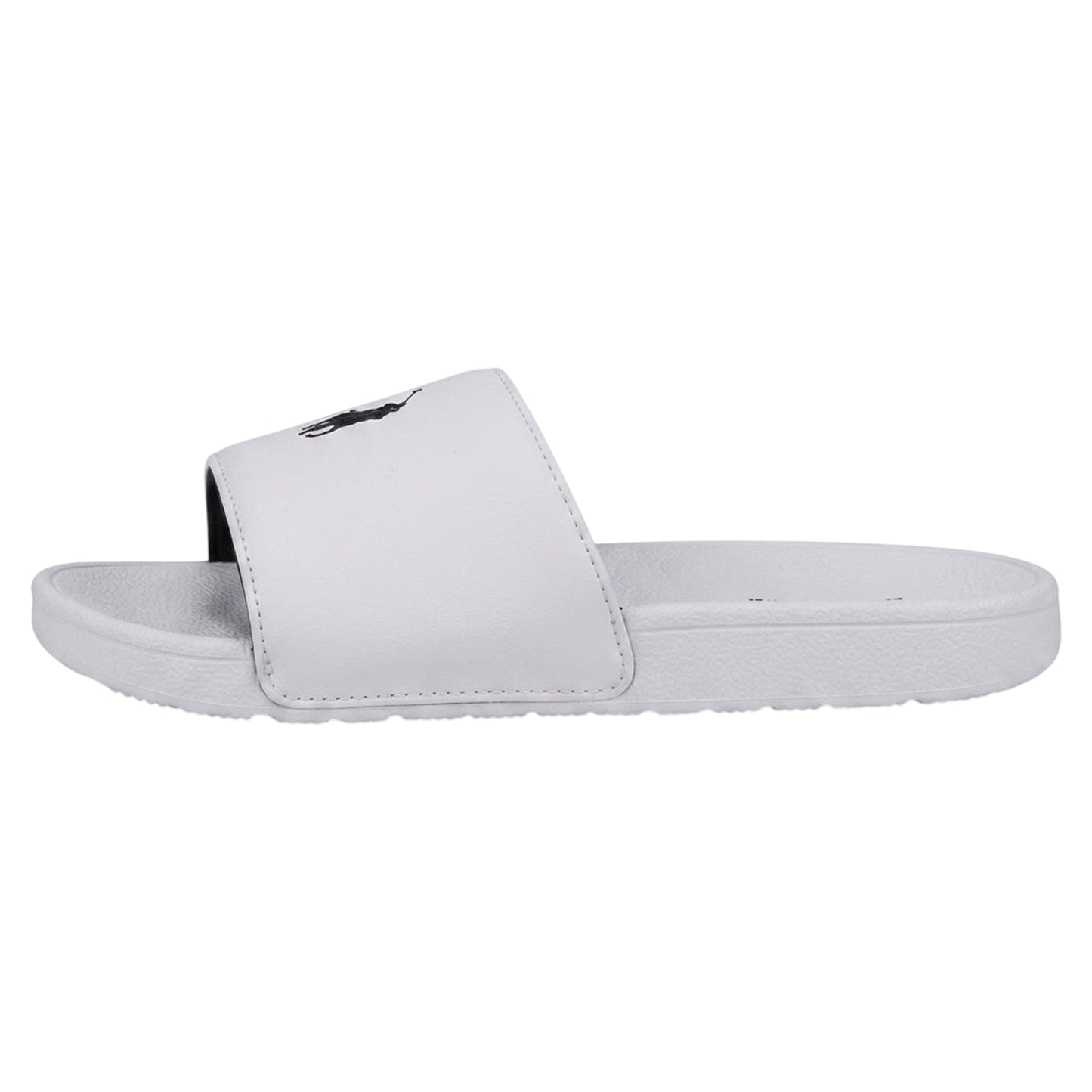 White-Navy - Back - Ralph Lauren Childrens-Kids Polo Logo Flatform Slides