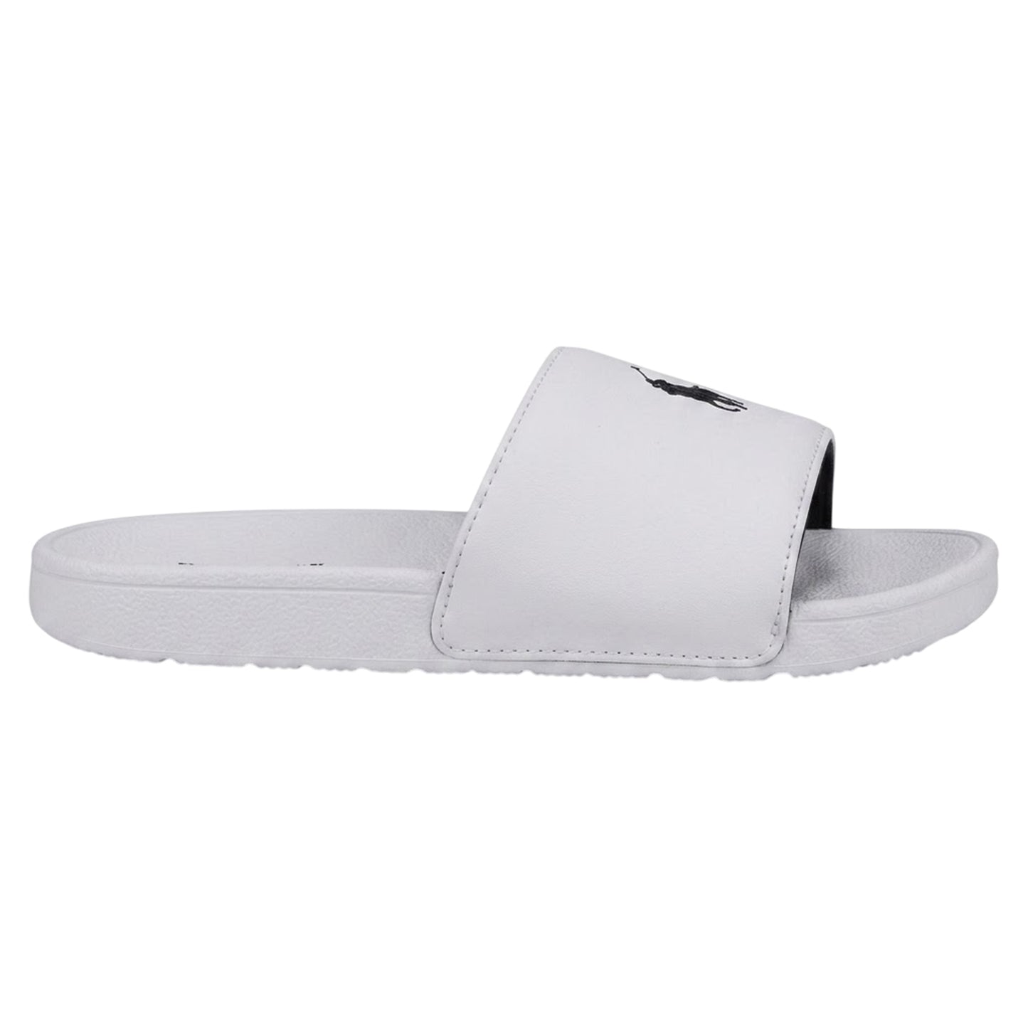 White-Navy - Side - Ralph Lauren Childrens-Kids Polo Logo Flatform Slides