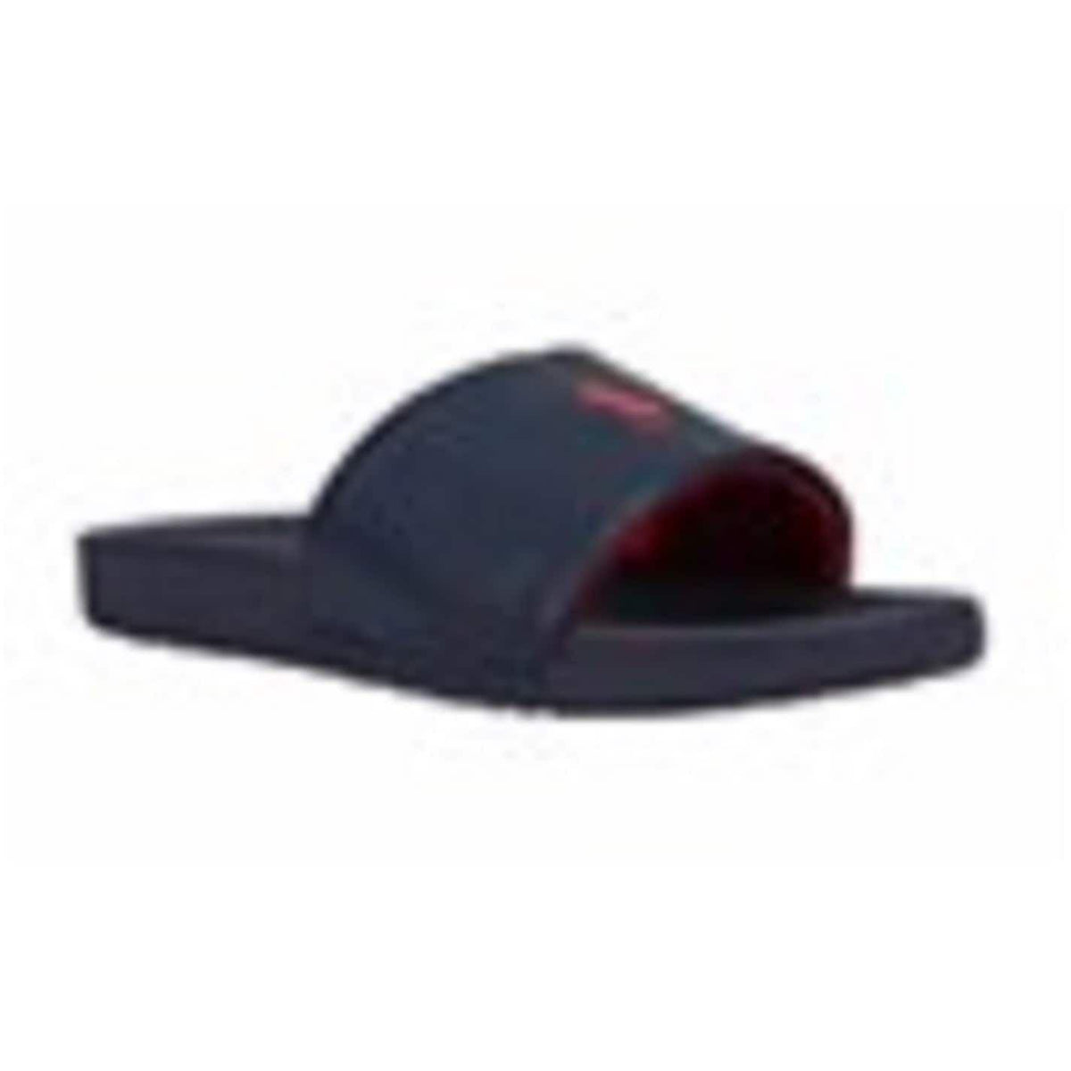 Navy-Red - Front - Ralph Lauren Childrens-Kids Polo Logo Flatform Slides