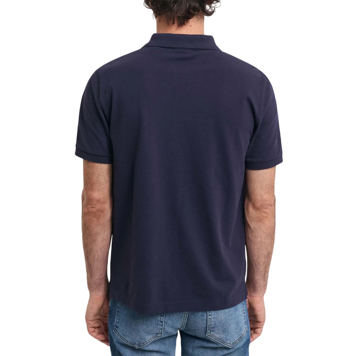 Blue - Back - Gant Mens Archive Shield Embroidered Polo Shirt
