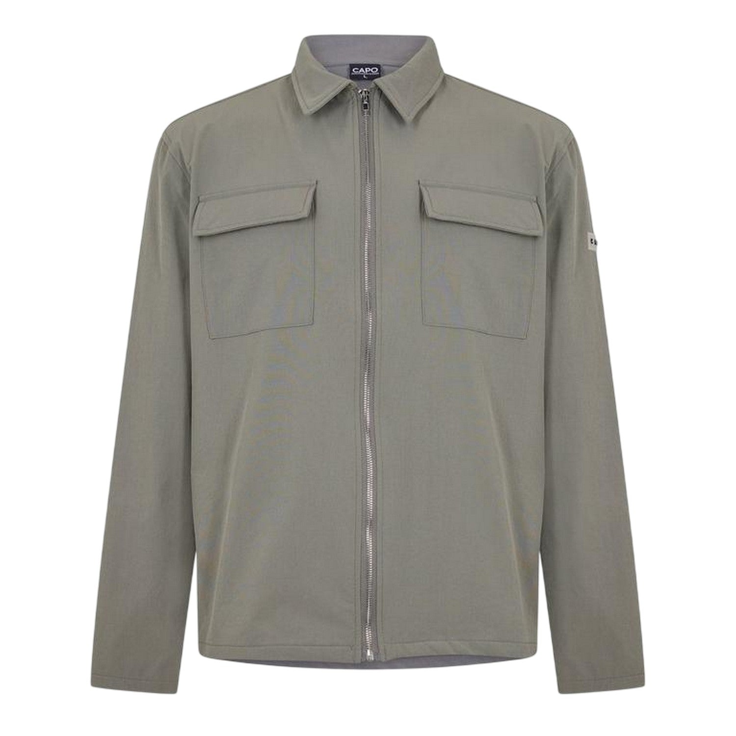 Light Grey - Front - Capo Mens Double Pocket Utility Jacket