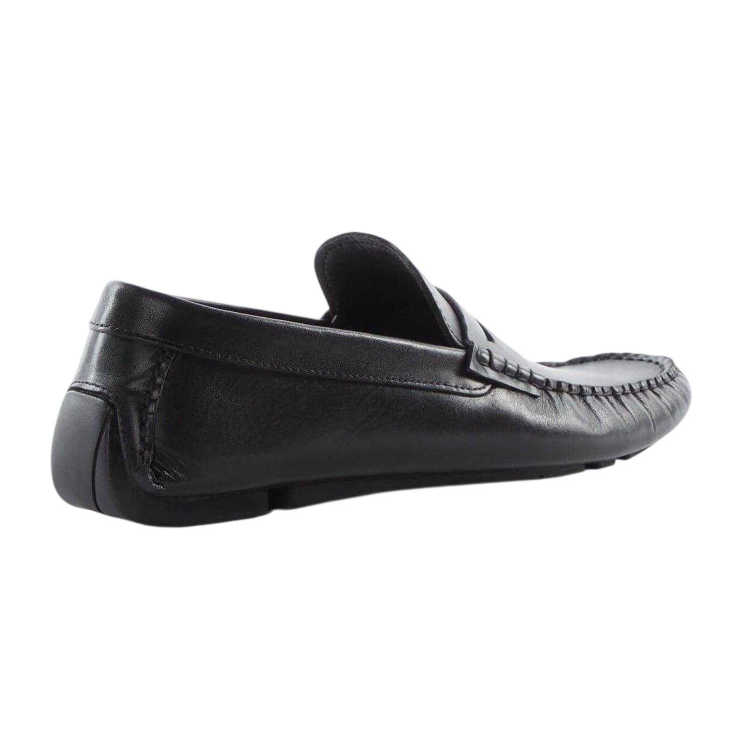 Black - Back - Dune London Mens Brantley Leather Penny Loafers